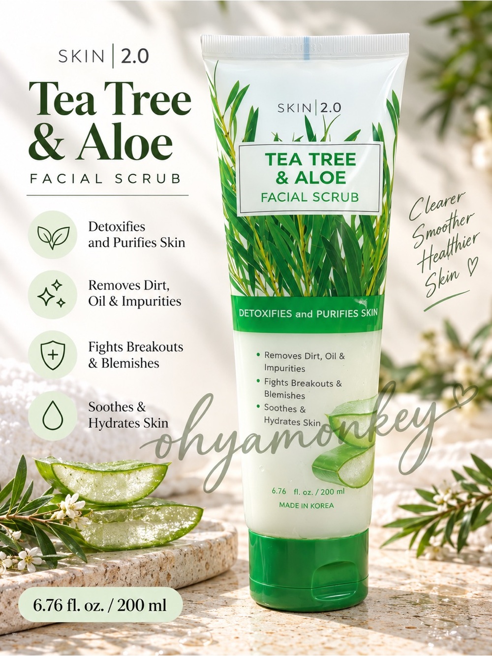 Skin 2.0 Tea Tree & Aloe Facial Scrub
